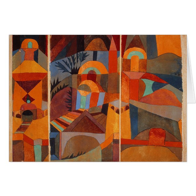 Colourful Abstract Cubism Klee Temple Gardens (Front Horizontal)
