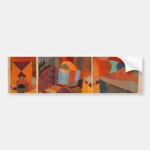 Colourful Abstract Cubism Klee Temple Gardens Bumper Sticker