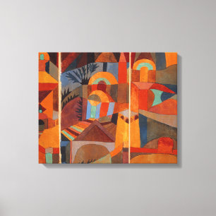 Colourful Abstract Cubism Klee Temple Gardens Canvas Print