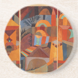 Colourful Abstract Cubism Klee Temple Gardens Coaster