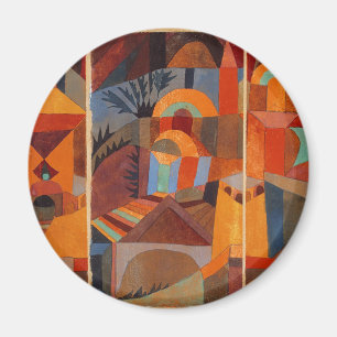 Colourful Abstract Cubism Klee Temple Gardens Magnet