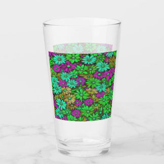 Colourful Abstract Daisies #27 Glass