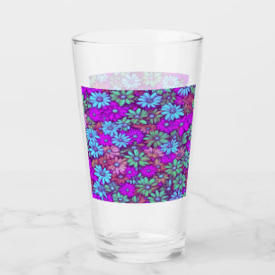 Colourful Abstract Daisies #40 Glass