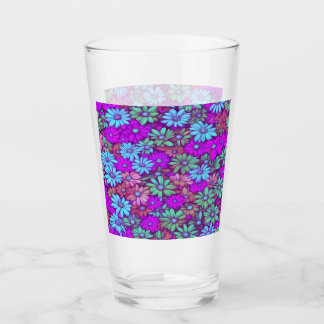 Colourful Abstract Daisies #40 Glass