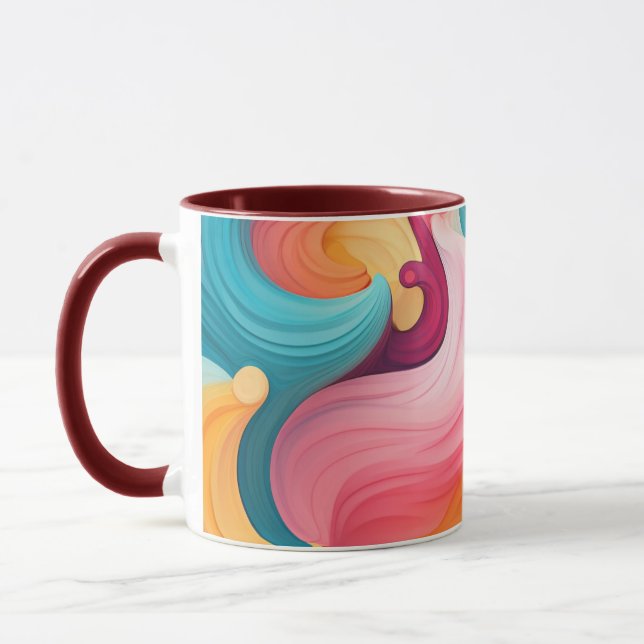 Colourful Abstract Design Coffee Mug (Left)