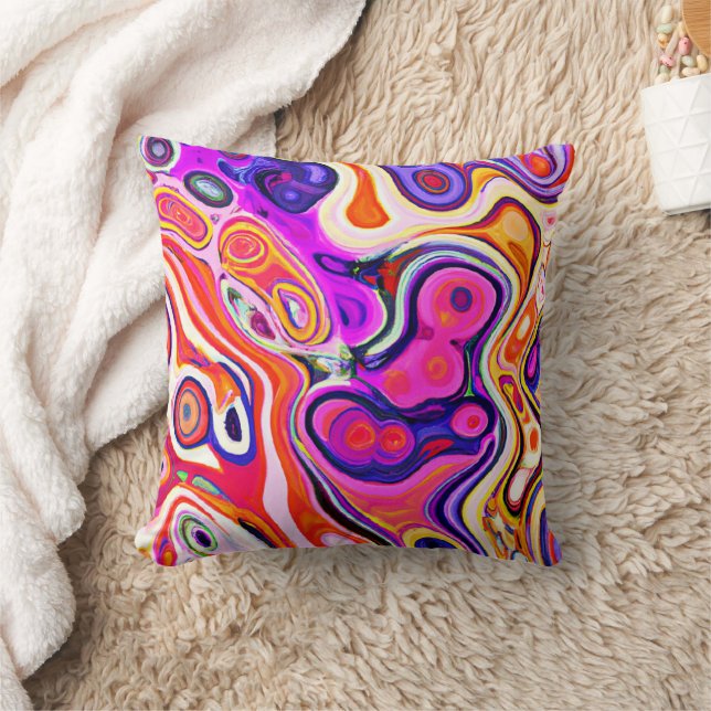 Colourful Abstract Design in Focus Cushion (Blanket)