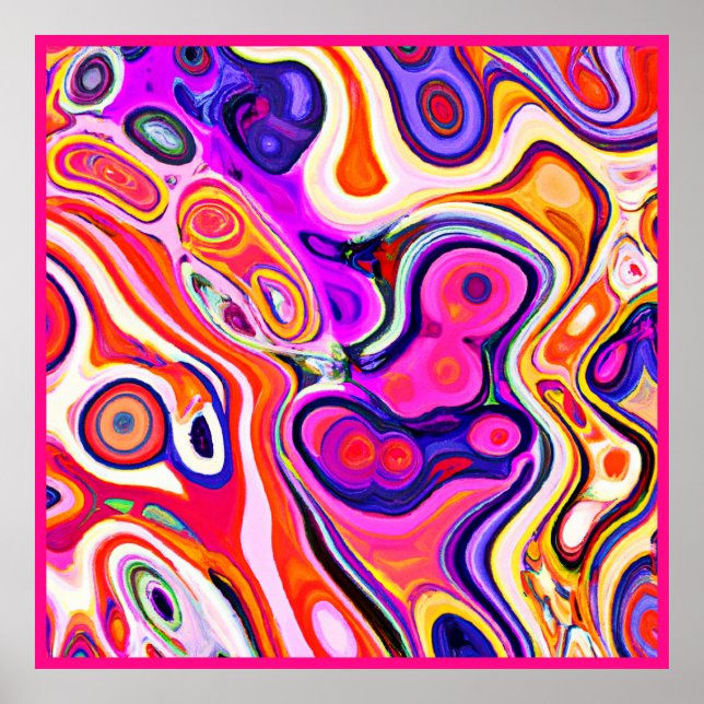 Colourful Abstract Design in Focus Poster (Front)