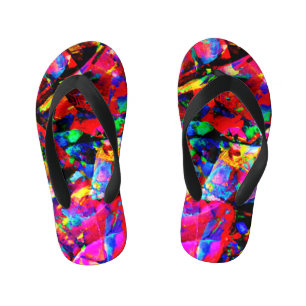 Colourful Abstract Design Kid's Thongs