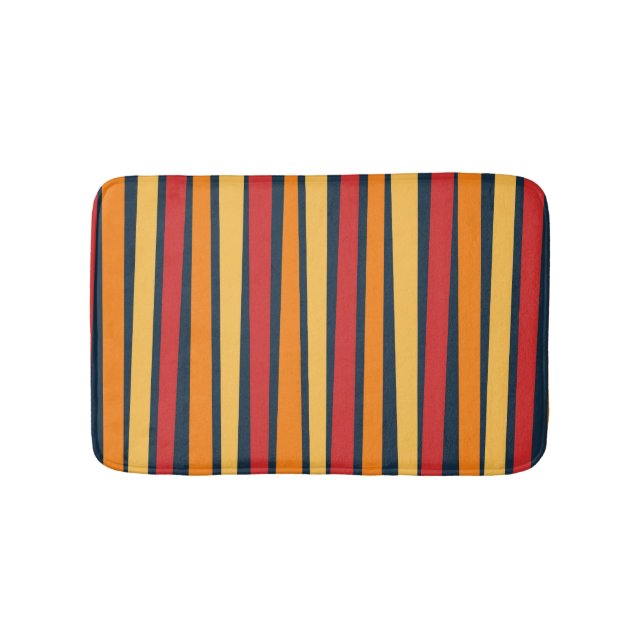 Colourful abstract design with lines bath mat (Front)