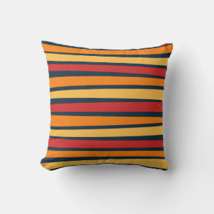 Colourful abstract design with lines cushion