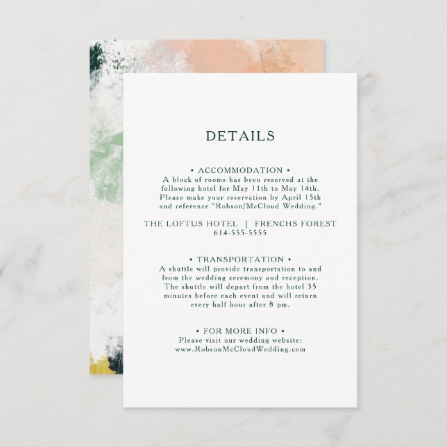 Colourful Abstract Details Enclosure Card (Front/Back)