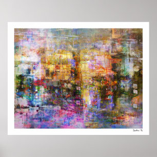 Colourful Abstract Digital Art Poster