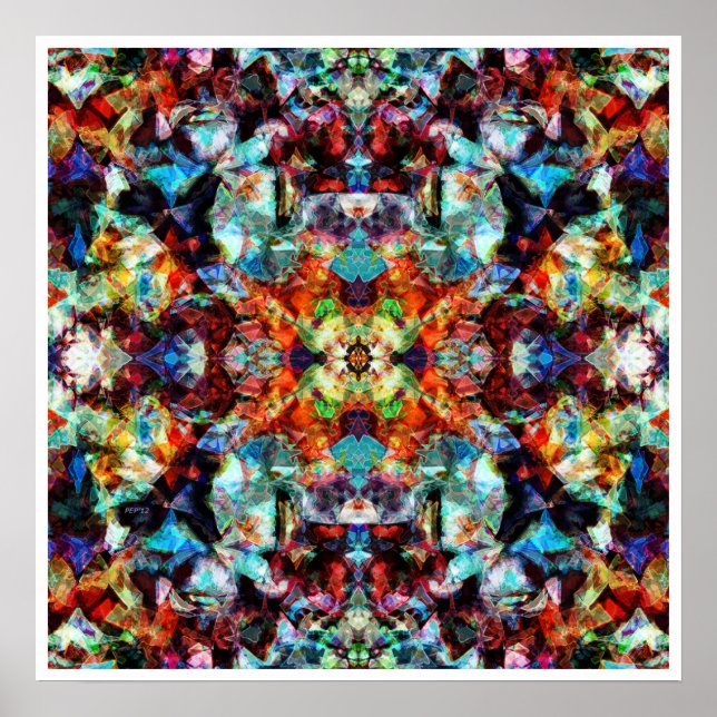 Colourful Abstract Digital Art Poster (Front)