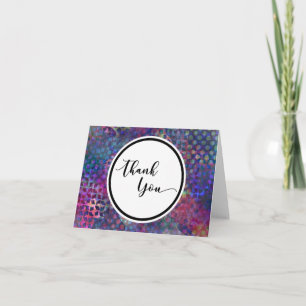 Colourful, Abstract Digital Art Thank You in Circl Card