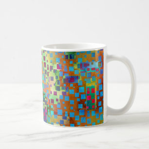 Colourful Abstract Digital Art with Squares Coffee Mug