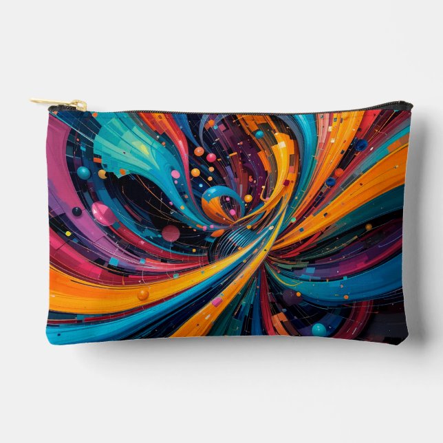 Colourful Abstract Digital Painting Accessory Pouch (Front)