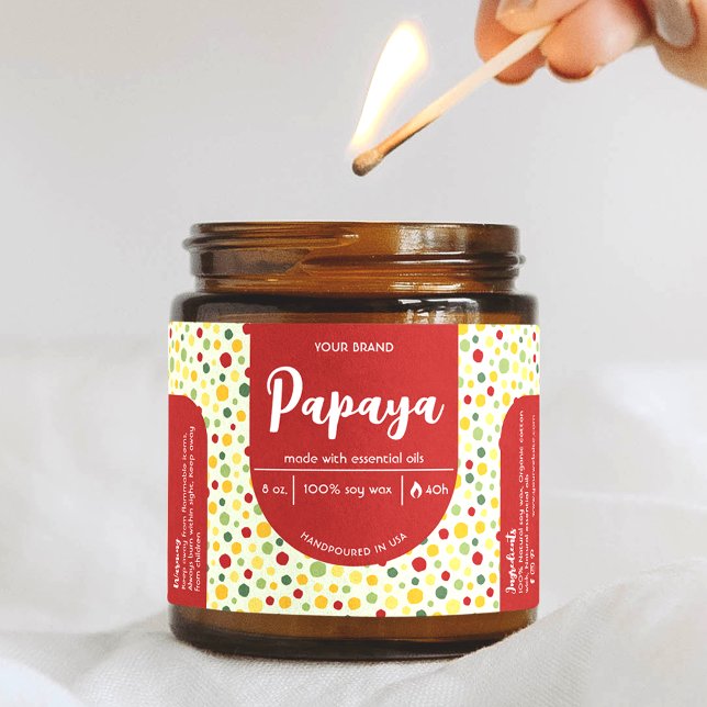 Colourful Abstract DIY Candle Jar Warp Around Labe Rectangular Sticker (Creator Uploaded)