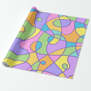 Colourful Abstract Doodly Design Wrapping Paper