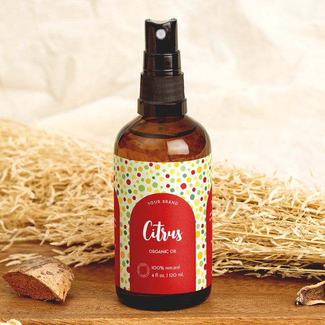 Colourful Abstract Dots Lines Cosmetic Bottle Labe Rectangular Sticker (Creator Uploaded)