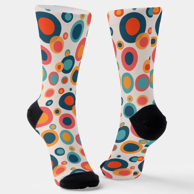 Colourful Abstract Dots Socks (Angled)