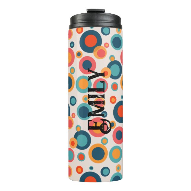 Colourful Abstract Dots Thermal Tumbler (Front)