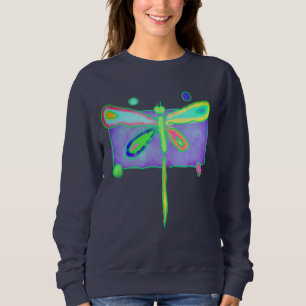 Colourful Abstract Dragonfly Wearable Art Sweatshirt