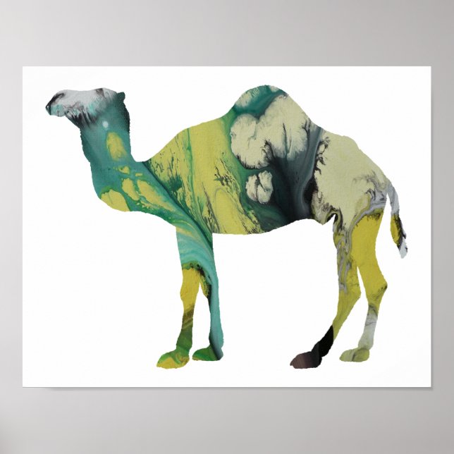 Colourful abstract  Dromedary silhouette Poster (Front)