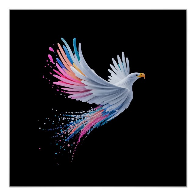 Colourful Abstract Eagle Design Poster (Front)