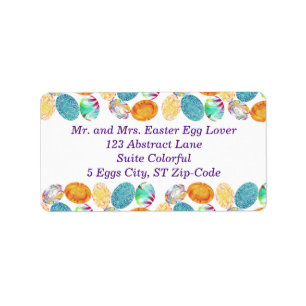 Colourful Abstract Easter Eggs Address Labels