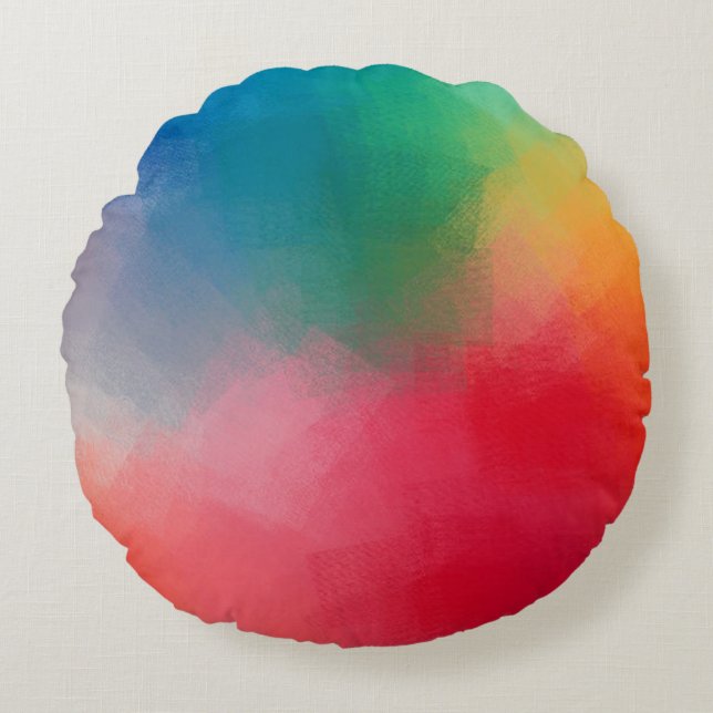 Colourful Abstract Elegant Template Trendy Modern Round Cushion (Front)