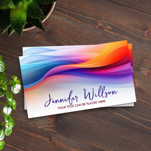 Colourful Abstract Energy Flow Wave Business Card (Creator Uploaded)