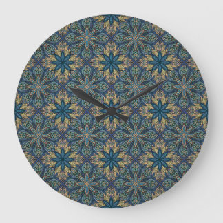 Colourful abstract ethnic floral mandala pattern large clock