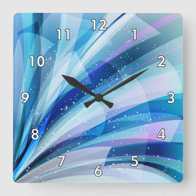 Colourful Abstract Exploding Universe Square Wall Clock (Front)