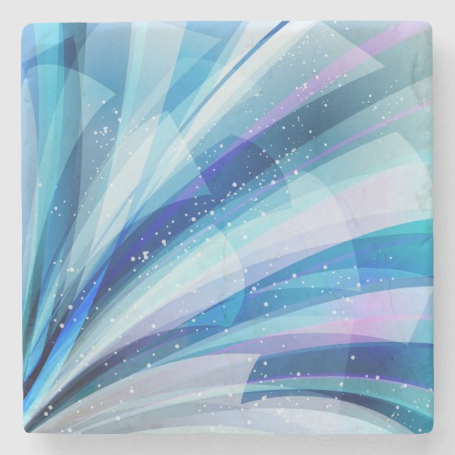 Colourful Abstract Exploding Universe Stone Coaster (Front)