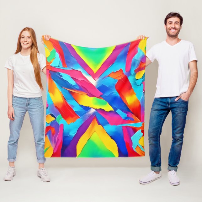 Colourful Abstract Expressionism Art Fleece Blanket (In Situ)