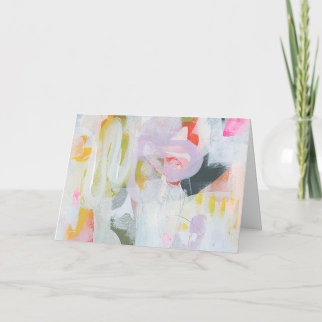 Colourful Abstract Expressionism Art Note Card (Front)