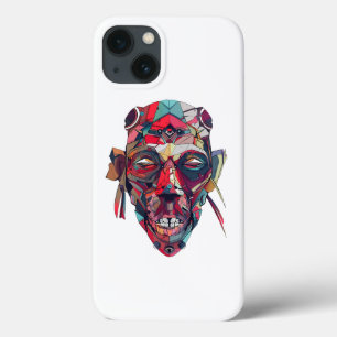 Colourful Abstract Face Art iPhone 13 Case