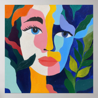 Colourful Abstract Face Poster
