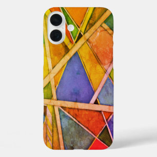 Colourful abstract fine art iPhone 16 plus case
