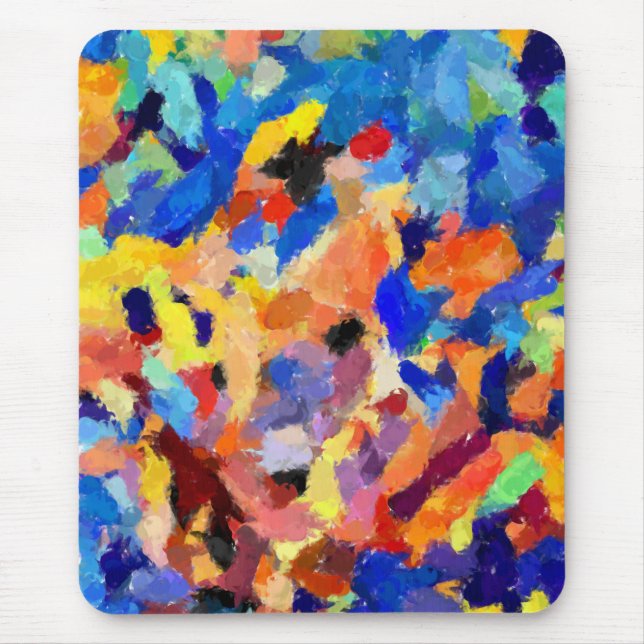 Colourful Abstract finger painting art  Mouse Pad (Front)