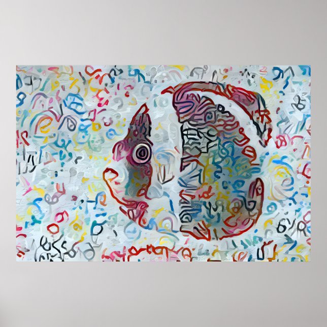 Colourful Abstract Fish Poster (Front)