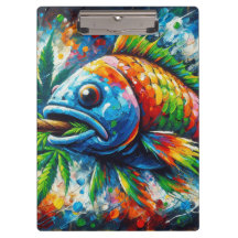 Colourful Abstract Fish Wall Decor Art