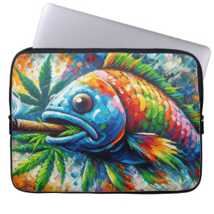 Colourful Abstract Fish Wall Decor Art Laptop Sleeve