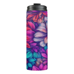Colourful Abstract Floral #21 - Thermal Tumbler