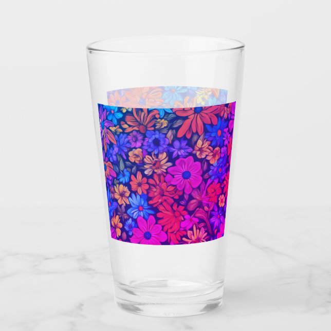 Colourful Abstract Floral #45 Glass (Front)