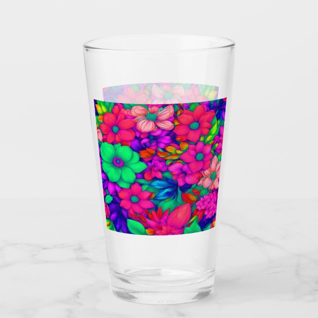 Colourful Abstract Floral #77  Glass (Front)