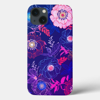 Colourful Abstract Floral Design iPhone 13 Case