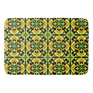 Colourful Abstract Floral Pattern Bath Mat