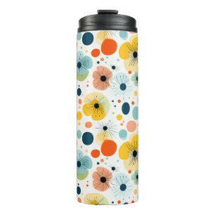 Colourful Abstract Floral Pattern Thermal Tumbler