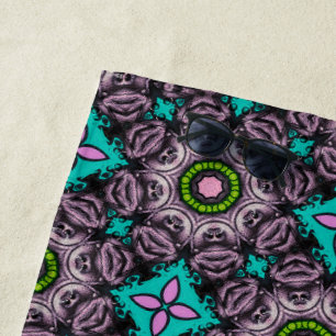 Colourful Abstract Floral Shower Curtain Beach Towel